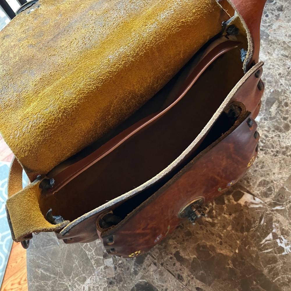 BOHO vintage “Canale” hand painted leather purse - Picture 3 of 8